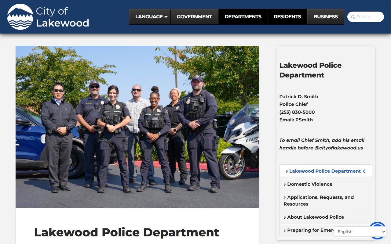 Lakewood criminal records police department website records requests