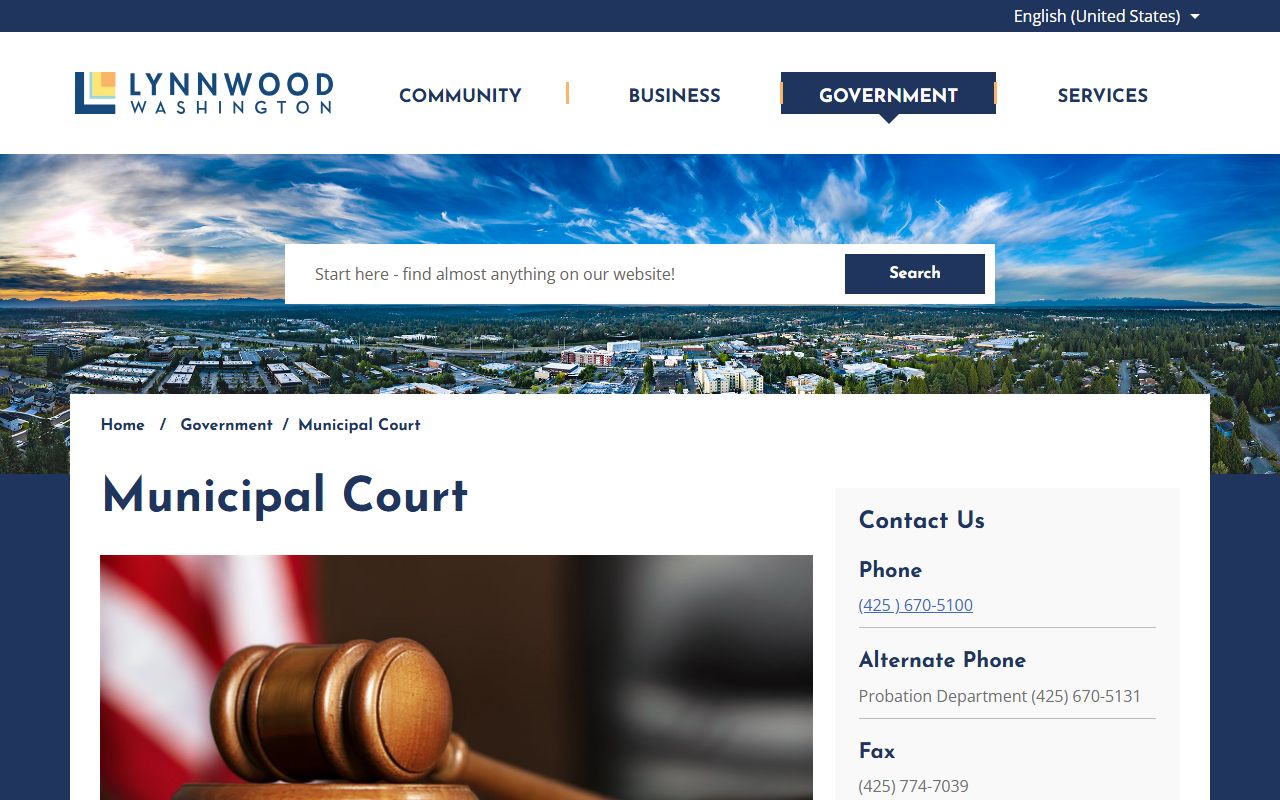 Lynnwood criminal records municipal court website