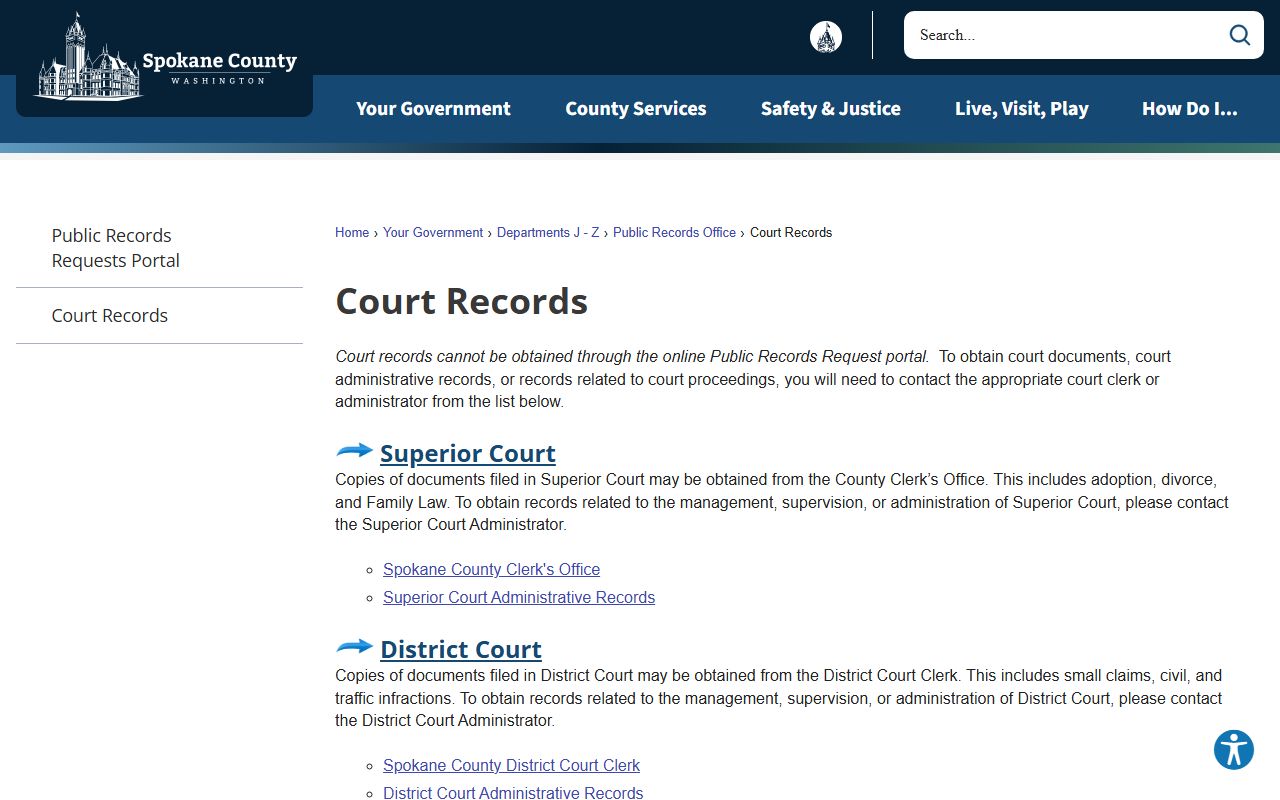 Spokane criminal records Spokane County District Court